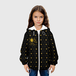 Куртка с капюшоном детская Королевский паттерн - Ирина, цвет: 3D-белый — фото 2