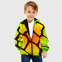 Куртка с капюшоном детская Коричневая сеть с цветными пятнами, цвет: 3D-черный — фото 2