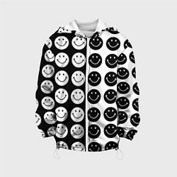 Куртка с капюшоном детская Smiley black and white, цвет: 3D-белый