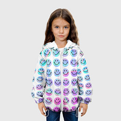 Куртка с капюшоном детская Smiley holographic, цвет: 3D-белый — фото 2