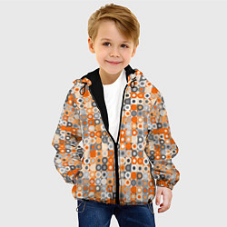 Куртка с капюшоном детская Узор с кружками, цвет: 3D-черный — фото 2