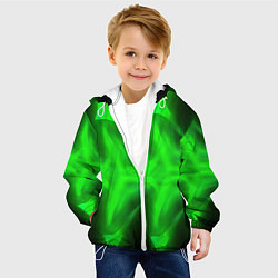 Куртка с капюшоном детская Black green abstract, цвет: 3D-белый — фото 2