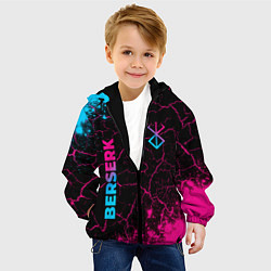 Куртка с капюшоном детская Berserk - neon gradient: надпись, символ, цвет: 3D-черный — фото 2