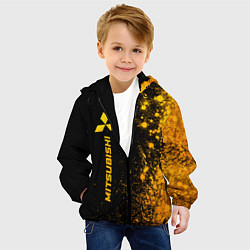 Куртка с капюшоном детская Mitsubishi - gold gradient: по-вертикали, цвет: 3D-черный — фото 2