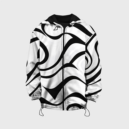 Детская куртка Анималистическая абстракция зебры / 3D-Черный – фото 1