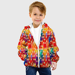 Куртка с капюшоном детская Цветные карандаши, цвет: 3D-белый — фото 2