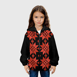 Куртка с капюшоном детская Удмуртский - вертикаль black, цвет: 3D-черный — фото 2