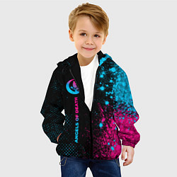Куртка с капюшоном детская Angels of Death - neon gradient: по-вертикали, цвет: 3D-черный — фото 2