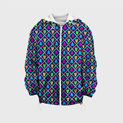 Куртка с капюшоном детская Цветные чертики, цвет: 3D-белый