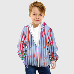 Куртка с капюшоном детская Розовые прожилки, цвет: 3D-белый — фото 2