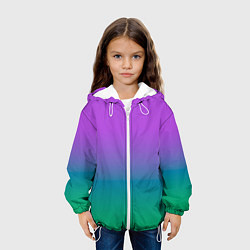 Куртка с капюшоном детская Градиент северное сияние, цвет: 3D-белый — фото 2