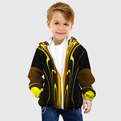 Куртка с капюшоном детская Предупреждающая осиная расцветка, цвет: 3D-белый — фото 2