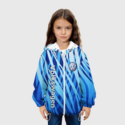 Куртка с капюшоном детская Volkswagen - синий камуфляж, цвет: 3D-белый — фото 2