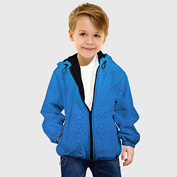 Куртка с капюшоном детская Переливающаяся абстракция голубой, цвет: 3D-черный — фото 2
