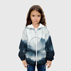 Куртка с капюшоном детская Утренние горы, цвет: 3D-белый — фото 2