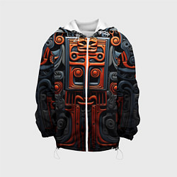 Куртка с капюшоном детская Арт в этническом стиле, цвет: 3D-белый