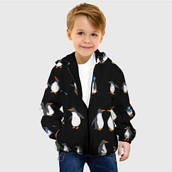 Куртка с капюшоном детская Веселая семья пингвинов, цвет: 3D-черный — фото 2