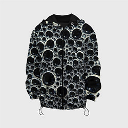 Куртка с капюшоном детская Пузыри и отражение, цвет: 3D-черный