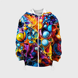 Куртка с капюшоном детская Космическая фантазия, цвет: 3D-белый