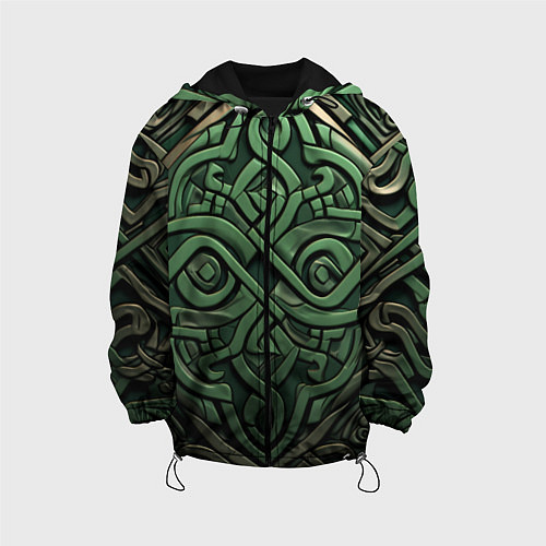 Детская куртка Симметричный узор в ирландском стиле / 3D-Черный – фото 1