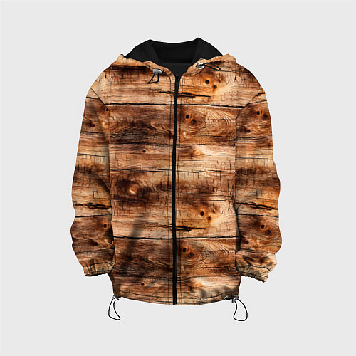 Детская куртка Старая деревянная обшивка / 3D-Черный – фото 1