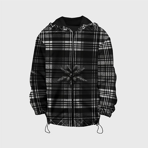 Детская куртка Черно-белая шотландская клетка / 3D-Черный – фото 1