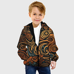 Куртка с капюшоном детская Узор в викингском стиле, цвет: 3D-черный — фото 2
