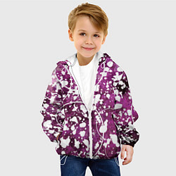Куртка с капюшоном детская Абстракция - круги на пурпурном, цвет: 3D-белый — фото 2