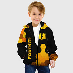 Куртка с капюшоном детская Fortnite - gold gradient вертикально, цвет: 3D-черный — фото 2