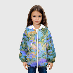 Куртка с капюшоном детская Разноцветный витраж, цвет: 3D-белый — фото 2