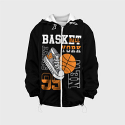 Куртка с капюшоном детская Basketball New York, цвет: 3D-белый