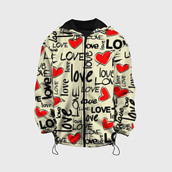 Куртка с капюшоном детская Abstraction of love, цвет: 3D-черный