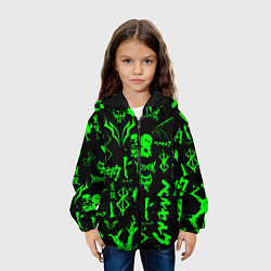 Куртка с капюшоном детская Berserk neon green, цвет: 3D-черный — фото 2