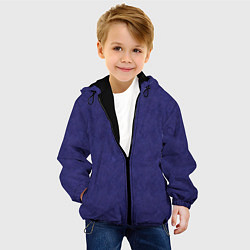 Куртка с капюшоном детская Фиолетовая текстура волнистый мех, цвет: 3D-черный — фото 2