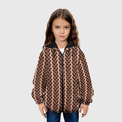 Куртка с капюшоном детская Мелкая плетёнка сцепленных рук, цвет: 3D-черный — фото 2