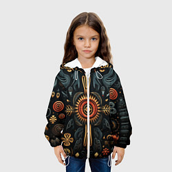 Куртка с капюшоном детская Паттерн в славянской стилистике, цвет: 3D-белый — фото 2