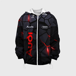 Куртка с капюшоном детская Audi - плиты с эффектом свечения, цвет: 3D-белый