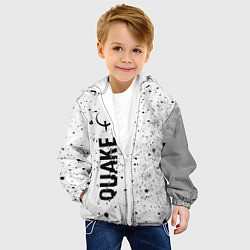 Куртка с капюшоном детская Quake glitch на светлом фоне по-вертикали, цвет: 3D-белый — фото 2