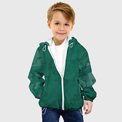 Куртка с капюшоном детская Серо-зеленые разводы, цвет: 3D-белый — фото 2