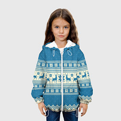 Куртка с капюшоном детская Sweater with deer on a blue background, цвет: 3D-белый — фото 2