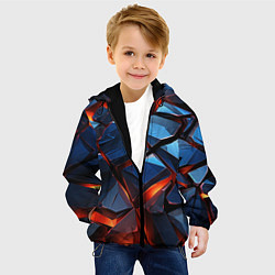 Куртка с капюшоном детская Неоновые камни, цвет: 3D-черный — фото 2