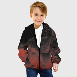 Куртка с капюшоном детская Красный дым на чёрном, цвет: 3D-черный — фото 2