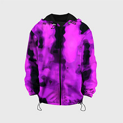 Куртка с капюшоном детская Узор фиолетовая нежность, цвет: 3D-черный