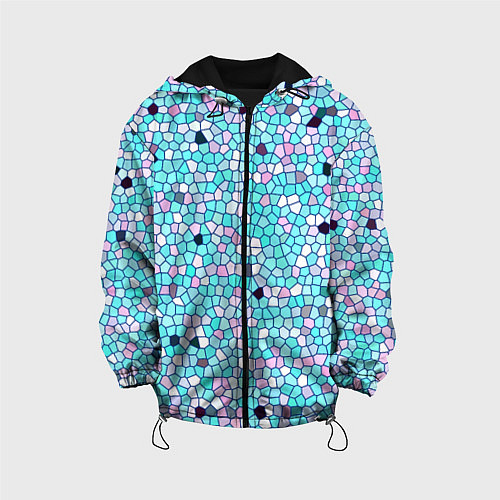 Детская куртка Мозаика розово-голубая / 3D-Черный – фото 1