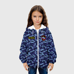 Куртка с капюшоном детская Камуфляж синий - Тимур, цвет: 3D-белый — фото 2
