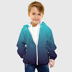Куртка с капюшоном детская Подводный градиент, цвет: 3D-белый — фото 2