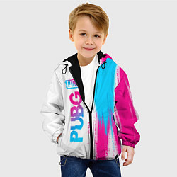 Куртка с капюшоном детская PUBG neon gradient style по-вертикали, цвет: 3D-черный — фото 2
