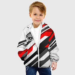 Куртка с капюшоном детская Ливерпуль - абстракция, цвет: 3D-белый — фото 2