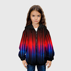 Куртка с капюшоном детская Неоновый узор неоновая шкала, цвет: 3D-черный — фото 2