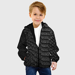 Куртка с капюшоном детская Черная кожа рептилии, цвет: 3D-черный — фото 2